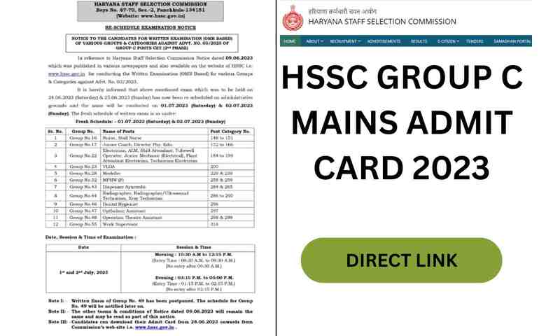 Haryana CET Group C Admit Card 2023: Important Information and Download Procedure